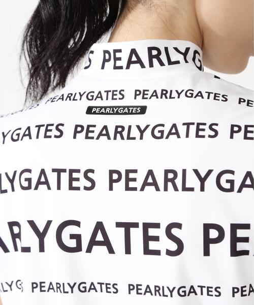 PEARLY GATES(パーリーゲイツ)の「【PEARLY GATES】ランダムロゴボーダー柄 スムース風ミニカノコ(Tシャツ/カットソー・レディース・ホワイト系その他・MEDIUM/LARGE/SMALL)」の5枚目の写真