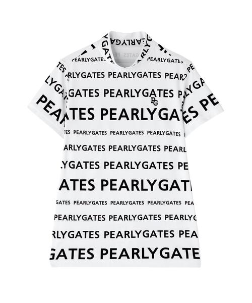 PEARLY GATES(パーリーゲイツ)の「【PEARLY GATES】ランダムロゴボーダー柄 スムース風ミニカノコ(Tシャツ/カットソー・レディース・ホワイト系その他・MEDIUM/LARGE/SMALL)」の6枚目の写真