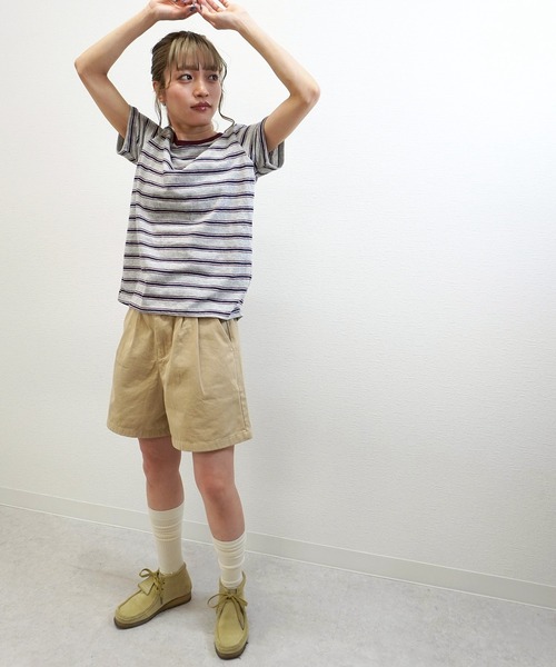 gossara(ゴサラ)の「【ラフに着映える】マルチボーダーTシャツ(Tシャツ/カットソー・レディース・グレー/アイボリー・FREE)」の5枚目の写真