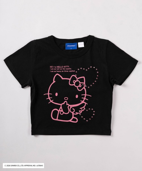 sanrio(サンリオ)の「【72】【Sanrio/サンリオ】Y2Kスタイル/ハローキティ サガラハート刺繍 ラインストーン バックデザイン クルーネックTシャツ/ピチT/チビT/ユニセックス(Tシャツ/カットソー・レディース・ブルー/ブラック/ピンク/ホワイト/ホワイト系その他/ブラック系その他・L/M/S)」の22枚目の写真