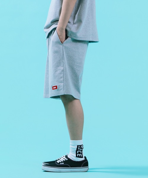 SIDEWAY STANCE(サイドウェイスタンス)の「【SIDEWAY STANCE】 ボックスロゴ 刺しゅう 裏毛 ライトスウェット ショートパンツ(スウェットパンツ・メンズ・ネイビー/杢グレー/ブラック・SMALL/X-LARGE/LARGE/MEDIUM)」の9枚目の写真