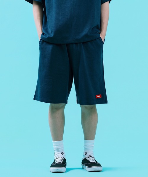 SIDEWAY STANCE(サイドウェイスタンス)の「【SIDEWAY STANCE】 ボックスロゴ 刺しゅう 裏毛 ライトスウェット ショートパンツ(スウェットパンツ・メンズ・ネイビー/杢グレー/ブラック・SMALL/X-LARGE/LARGE/MEDIUM)」の12枚目の写真