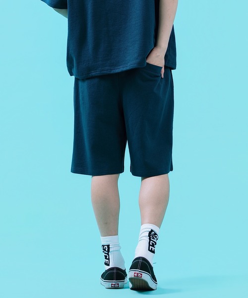 SIDEWAY STANCE(サイドウェイスタンス)の「【SIDEWAY STANCE】 ボックスロゴ 刺しゅう 裏毛 ライトスウェット ショートパンツ(スウェットパンツ・メンズ・ネイビー/杢グレー/ブラック・SMALL/X-LARGE/LARGE/MEDIUM)」の14枚目の写真