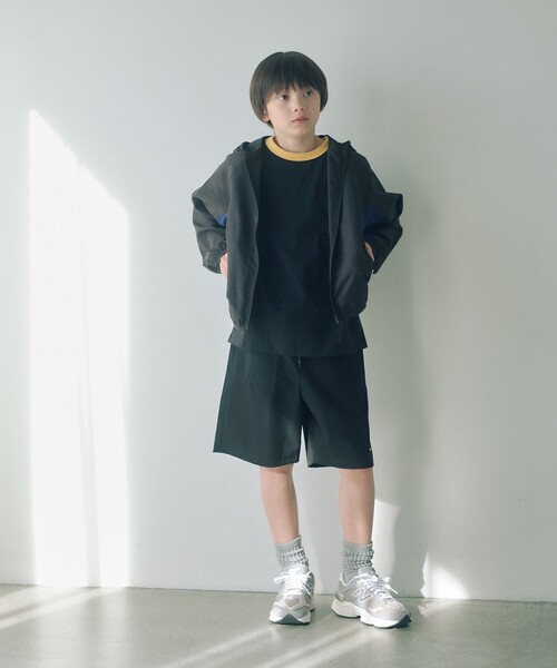 green label relaxing(グリーンレーベルリラクシング)の「フード ジップ ブルゾン / キッズ 100cm-160cm 遮熱(ナイロンジャケット・キッズ・ブラック/ライム・160cm/100cm/150cm/140cm/130cm/110cm/120cm)」の6枚目の写真