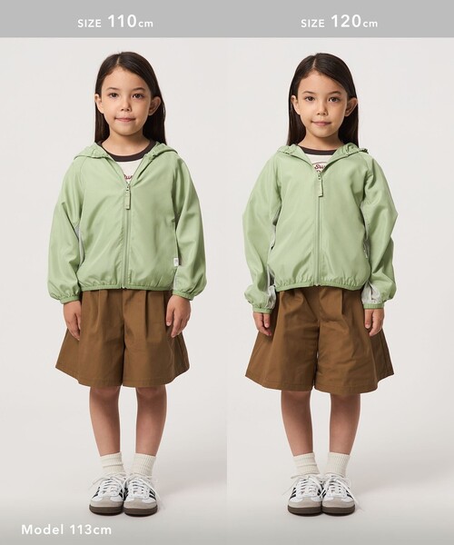 green label relaxing(グリーンレーベルリラクシング)の「フード ジップ ブルゾン / キッズ 100cm-160cm 遮熱(ナイロンジャケット・キッズ・ブラック/ライム・160cm/100cm/150cm/140cm/130cm/110cm/120cm)」の9枚目の写真