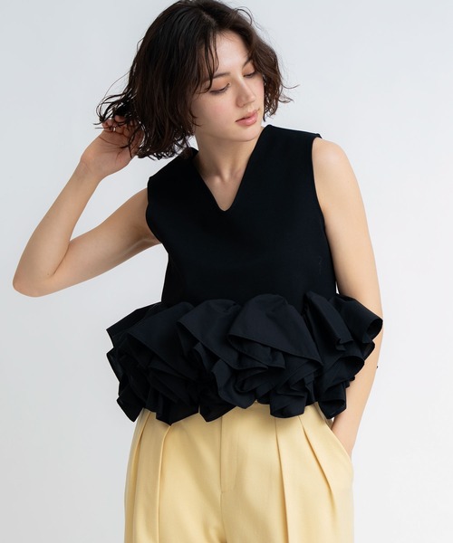 NOELA(ノエラ)の「2WAYノースリペプラムカットソー(Tシャツ/カットソー・レディース・ブラック/オフホワイト/その他1・フリー)」の12枚目の写真
