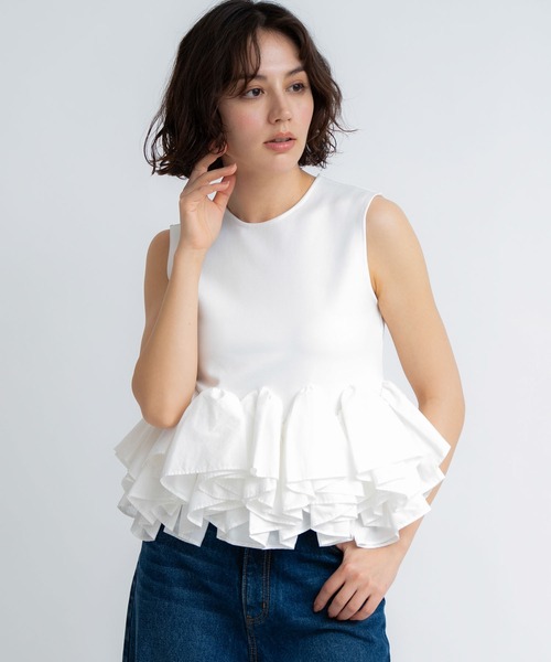 NOELA(ノエラ)の「2WAYノースリペプラムカットソー(Tシャツ/カットソー・レディース・ブラック/オフホワイト/その他1・フリー)」の18枚目の写真