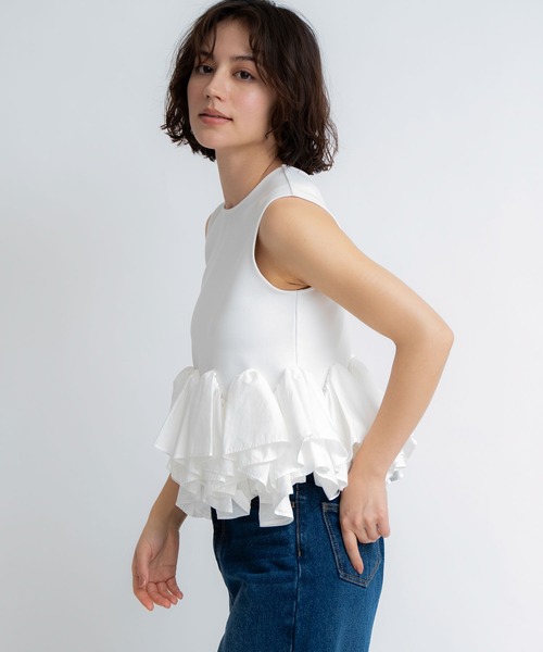 NOELA(ノエラ)の「2WAYノースリペプラムカットソー(Tシャツ/カットソー・レディース・ブラック/オフホワイト/その他1・フリー)」の20枚目の写真