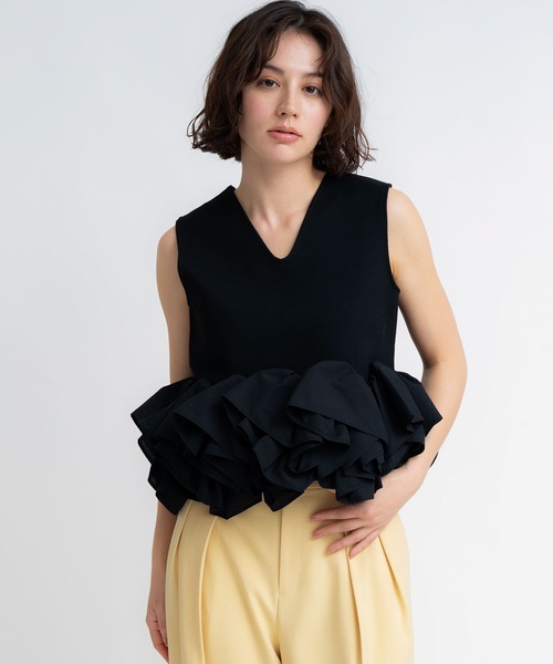 NOELA(ノエラ)の「2WAYノースリペプラムカットソー(Tシャツ/カットソー・レディース・ブラック/オフホワイト/その他1・フリー)」の10枚目の写真
