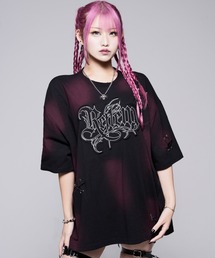『REFLEM/レフレム』顔料加工ダメージTシャツ/ハーフスリーブカットソー