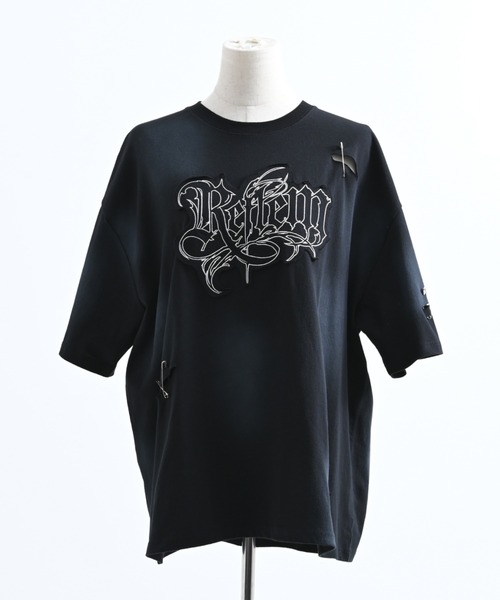 REFLEM（レフレム）の「『REFLEM/レフレム』顔料加工ダメージTシャツ/ハーフスリーブカットソー（Tシャツ/カットソー・レディース・ブラック×ホワイト/ブラック×レッド/グレー・FREE）」の16枚目の写真