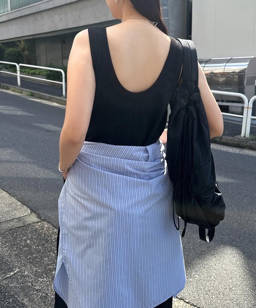 andme(アンドミー)の「ノースリーブスウェットサロペット(サロペット/オーバーオール・レディース・ブラウン/オートミール/ブラック・M/L)」の20枚目の写真