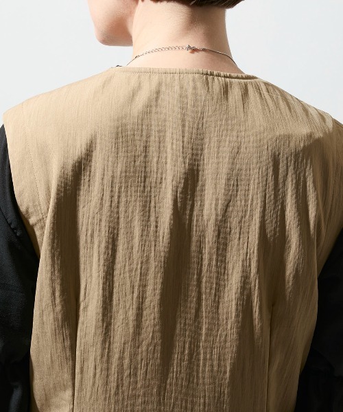 leswel(レスウェル)の「【M/L】【接触冷感】リネンライクノーカラージレ(ベスト・レディース・ブラウン/ブラック・M/L)」の22枚目の写真