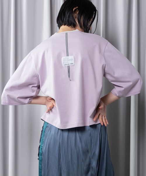 MARECHAL TERRE(マルシャルテル)の「リボンジャガードトップス(Tシャツ/カットソー・レディース・グレー系その他/ブラック/アイボリー/ピンク・MEDIUM)」の13枚目の写真