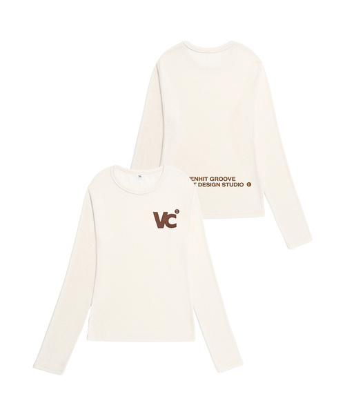 VENHIT（ベンヒット）の「VCシグネチャー刺繍スリムフィットロングスリーブ[BSC]（Tシャツ/カットソー・レディース・ブラック/クリーム/ホワイト・SMALL/MEDIUM/LARGE）」の3枚目の写真