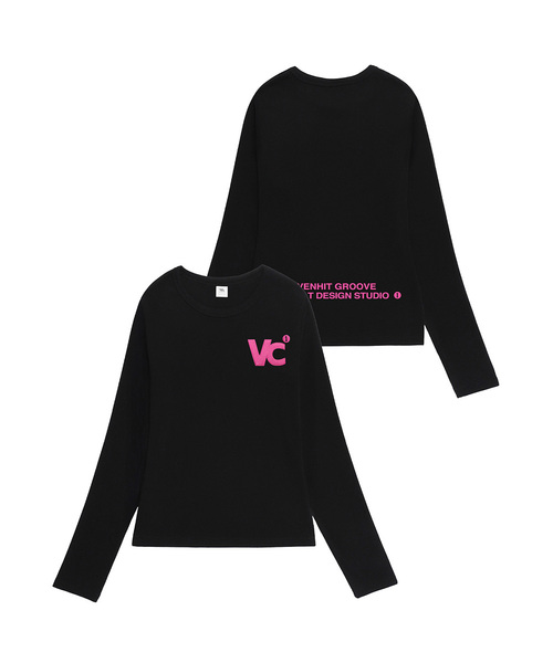 VENHIT（ベンヒット）の「VCシグネチャー刺繍スリムフィットロングスリーブ[BSC]（Tシャツ/カットソー・レディース・ブラック/クリーム/ホワイト・SMALL/MEDIUM/LARGE）」の2枚目の写真