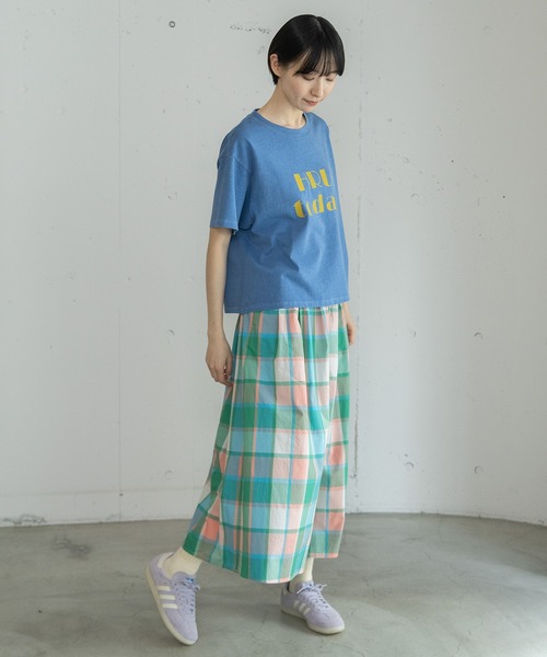 POU DOU DOU（プードゥドゥ）の「HRUクラッキングプリントTee（Tシャツ/カットソー・レディース・ダークグレー/ブルー/ライトイエロー・3）」の6枚目の写真