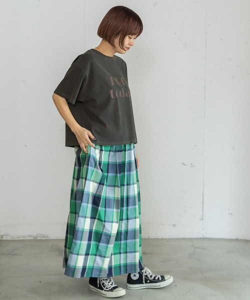 POU DOU DOU（プードゥドゥ）の「HRUクラッキングプリントTee（Tシャツ/カットソー・レディース・ダークグレー/ブルー/ライトイエロー・3）」の16枚目の写真