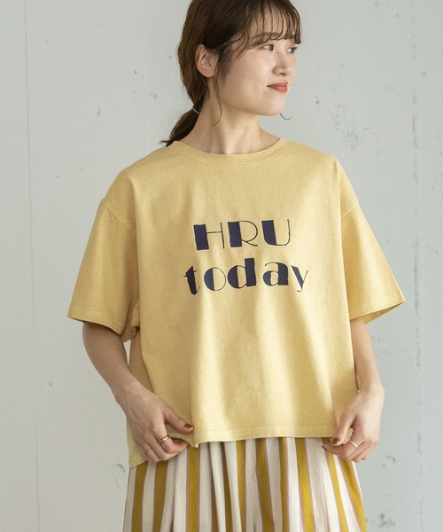 POU DOU DOU（プードゥドゥ）の「HRUクラッキングプリントTee（Tシャツ/カットソー・レディース・ダークグレー/ブルー/ライトイエロー・3）」の22枚目の写真