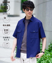 a.v.v（アーヴェヴェ）の「〈接触冷感   吸水速乾〉リライトWポケットシャツ【UVカット   ストレッチ   イージーケア   洗濯機で洗える】（シャツ/ブラウス）」