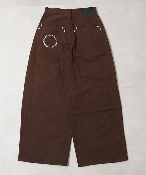 #MEMORY(メモリー)の「【MEMORY】サークルロゴ刺繍 ボタンフライ ワイドパンツ / Wide-leg pants with embroidered club logo and button fly(デニムパンツ・メンズ・ブラウン/ブラック・L/M/S)」の9枚目の写真