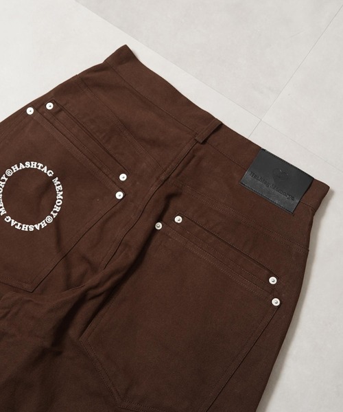 #MEMORY(メモリー)の「【MEMORY】サークルロゴ刺繍 ボタンフライ ワイドパンツ / Wide-leg pants with embroidered club logo and button fly(デニムパンツ・メンズ・ブラウン/ブラック・L/M/S)」の16枚目の写真