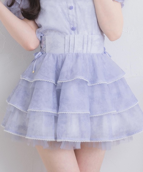 ROJITA（ロジータ）の「【セットアップ対応】トリミングレースティアードスカート（スカート・レディース・ミント/ピンク/アイボリー/ブラック/ブルー・FREE）」の5枚目の写真