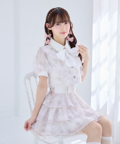 ROJITA（ロジータ）の「【セットアップ対応】トリミングレースティアードスカート（スカート・レディース・ミント/ピンク/アイボリー/ブラック/ブルー・FREE）」の8枚目の写真