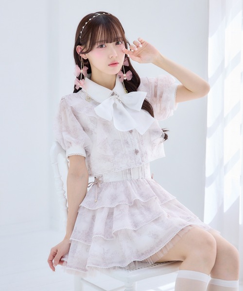 ROJITA（ロジータ）の「【セットアップ対応】トリミングレースティアードスカート（スカート・レディース・ミント/ピンク/アイボリー/ブラック/ブルー・FREE）」の10枚目の写真