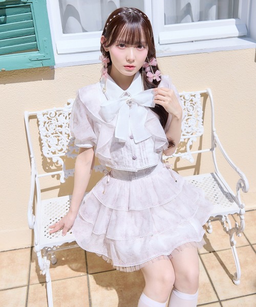 ROJITA（ロジータ）の「【セットアップ対応】トリミングレースティアードスカート（スカート・レディース・ミント/ピンク/アイボリー/ブラック/ブルー・FREE）」の12枚目の写真