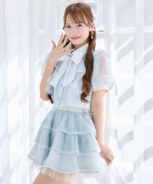 ROJITA（ロジータ）の「【セットアップ対応】トリミングレースティアードスカート（スカート・レディース・ミント/ピンク/アイボリー/ブラック/ブルー・FREE）」の21枚目の写真
