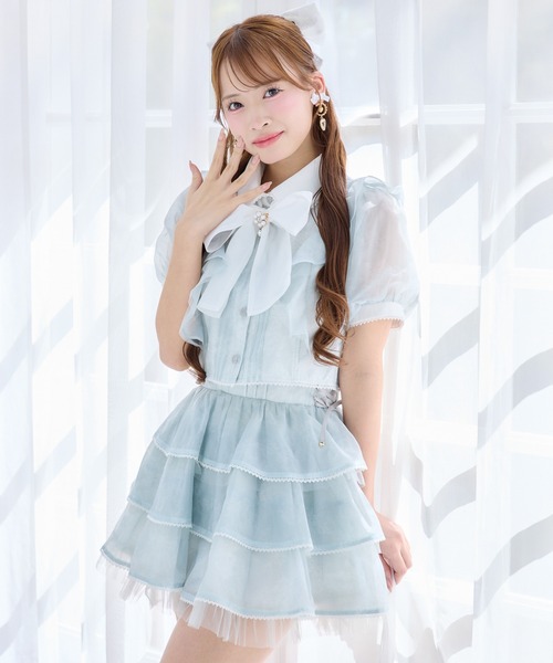 ROJITA（ロジータ）の「【セットアップ対応】トリミングレースティアードスカート（スカート・レディース・ミント/ピンク/アイボリー/ブラック/ブルー・FREE）」の22枚目の写真