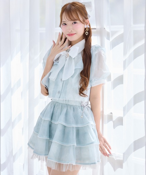 ROJITA（ロジータ）の「【セットアップ対応】トリミングレースティアードスカート（スカート・レディース・ミント/ピンク/アイボリー/ブラック/ブルー・FREE）」の20枚目の写真