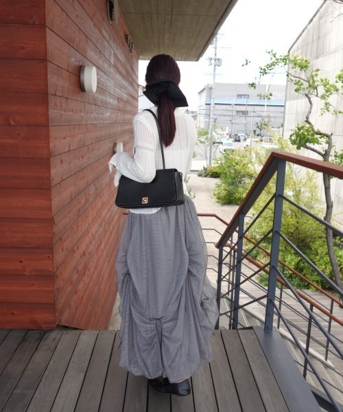 ZOZOMARKET by ねっしー.(ゾゾマーケットバイネッシー)の「【インフルエンサー ねっしー.セレクト】リボンドロストチュールバルーンスカート(スカート・レディース・グレー/ブラック・1/2)」の8枚目の写真
