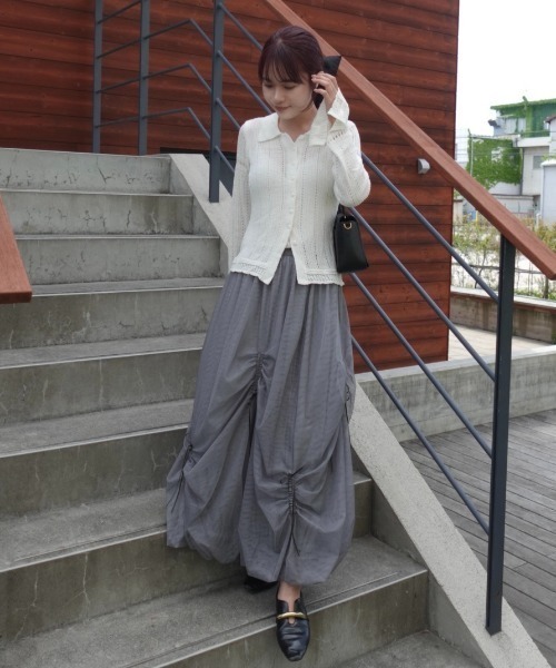 ZOZOMARKET by ねっしー.(ゾゾマーケットバイネッシー)の「【インフルエンサー ねっしー.セレクト】リボンドロストチュールバルーンスカート(スカート・レディース・グレー/ブラック・1/2)」の4枚目の写真