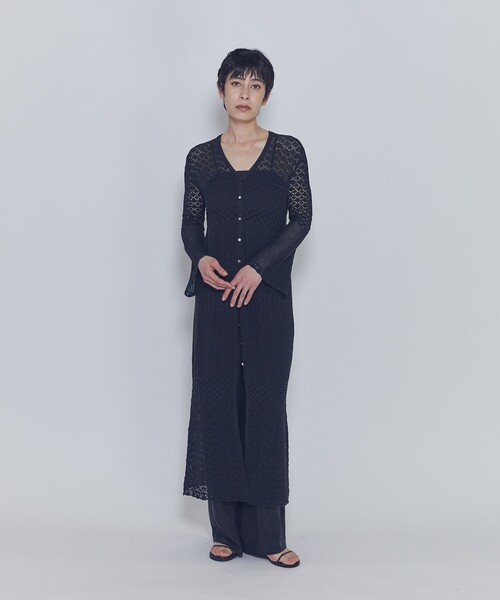 1er Arrondissement(プルミエアロンディスモン)の「クロシェロングニットカーディガン(カーディガン/ボレロ・レディース・ブラック系その他3/オフホワイト・FREE)」の2枚目の写真
