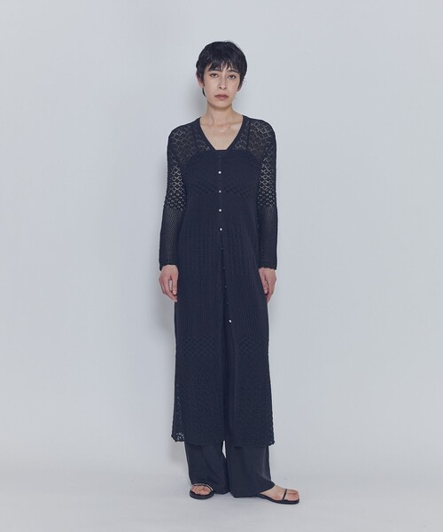 1er Arrondissement(プルミエアロンディスモン)の「クロシェロングニットカーディガン(カーディガン/ボレロ・レディース・ブラック系その他3/オフホワイト・FREE)」の4枚目の写真
