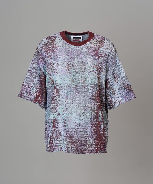 MAISON SPECIAL(メゾンスペシャル)の「《UNISEX》Dry KASURI Abstract Pattern Prime-Over Knit T-shirt/ドライカスリアブストラクトパターンプライムイムオーバーニットTシャツ【MAISON SPECIAL/メゾンスペシャル】(Tシャツ/カットソー・メンズ・ライトブルー/パープル・2/1/0)」の12枚目の写真