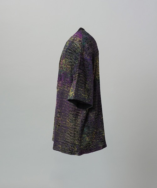 MAISON SPECIAL(メゾンスペシャル)の「《UNISEX》Dry KASURI Abstract Pattern Prime-Over Knit T-shirt/ドライカスリアブストラクトパターンプライムイムオーバーニットTシャツ【MAISON SPECIAL/メゾンスペシャル】(Tシャツ/カットソー・メンズ・ライトブルー/パープル・2/1/0)」の14枚目の写真