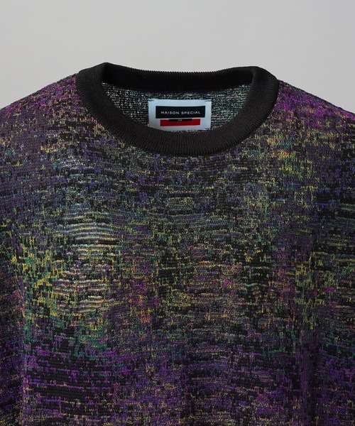 MAISON SPECIAL(メゾンスペシャル)の「《UNISEX》Dry KASURI Abstract Pattern Prime-Over Knit T-shirt/ドライカスリアブストラクトパターンプライムイムオーバーニットTシャツ【MAISON SPECIAL/メゾンスペシャル】(Tシャツ/カットソー・メンズ・ライトブルー/パープル・2/1/0)」の16枚目の写真