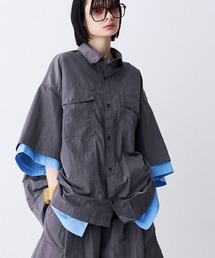 SeeSew（シーソー）の「【UNISEX】LAYERED H S BOX SHIRTS レイヤードショートスリーブボックスシャツ（シャツ/ブラウス）」