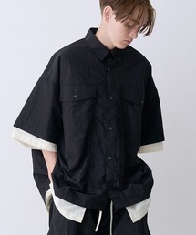 SeeSew（シーソー）の「【UNISEX】LAYERED H/S BOX SHIRTS/レイヤードショートスリーブボックスシャツ（シャツ/ブラウス）」