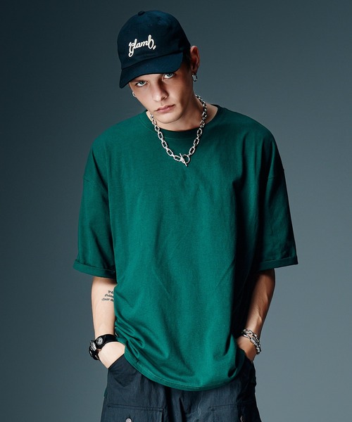 glamb(グラム)の「Oversized Ticket Tag T-shirt / オーバーサイズチケットタグTシャツ(Tシャツ/カットソー・メンズ・ブラック/ホワイト/グリーン・S/M/L)」の3枚目の写真