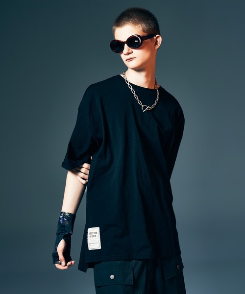 glamb(グラム)の「Oversized Ticket Tag T-shirt / オーバーサイズチケットタグTシャツ(Tシャツ/カットソー・メンズ・ブラック/ホワイト/グリーン・S/M/L)」の18枚目の写真