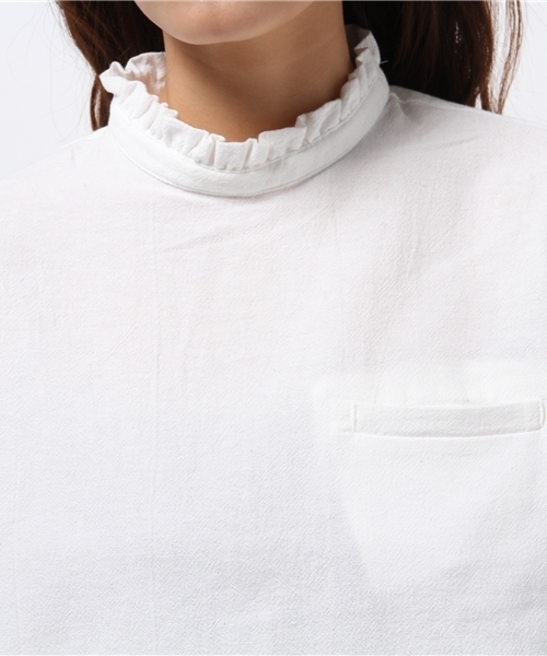 Kastane（カスタネ）の「ハイネックBL（シャツ/ブラウス・レディース・オフホワイト/ベージュ/ネイビー・FREE）」の7枚目の写真