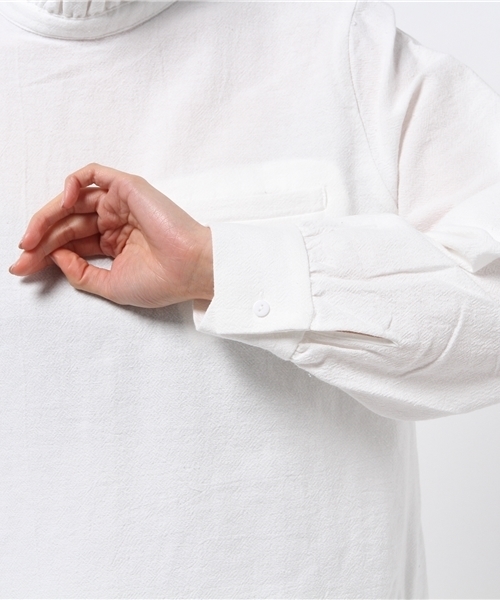 Kastane（カスタネ）の「ハイネックBL（シャツ/ブラウス・レディース・オフホワイト/ベージュ/ネイビー・FREE）」の9枚目の写真