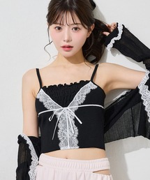 one after another NICE CLAUP | 【アンサンブル可能/カーデ別売り】レース付きシアーニットビスチェ(ニット/セーター)