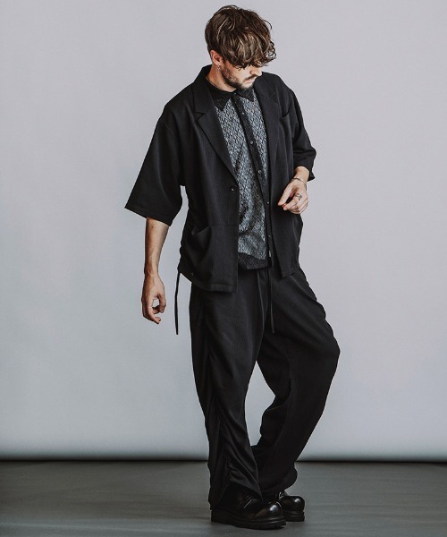 NO ID.(ノーアイディ)の「mhs2649- ダイヤシアーBIG-SH シャツ(858006-489S)(シャツ/ブラウス・メンズ・ブラック/ホワイト・ONE SIZE)」の8枚目の写真