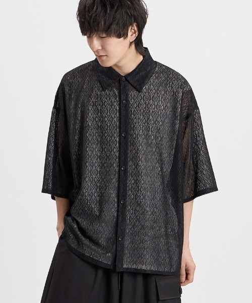 NO ID.(ノーアイディ)の「mhs2649- ダイヤシアーBIG-SH シャツ(858006-489S)(シャツ/ブラウス・メンズ・ブラック/ホワイト・ONE SIZE)」の16枚目の写真
