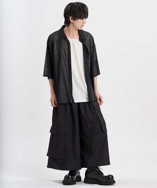 NO ID.(ノーアイディ)の「mhs2649- ダイヤシアーBIG-SH シャツ(858006-489S)(シャツ/ブラウス・メンズ・ブラック/ホワイト・ONE SIZE)」の18枚目の写真